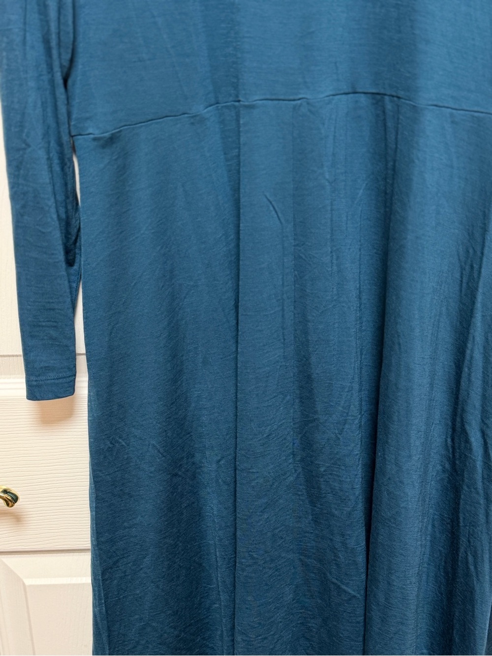 Talia Signature 160 Long-Sleeve V-Neck A-Line Dress in Aegean Teal - Picture 6 of 9